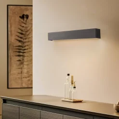 Wandlamp Straight S, 62 cm, zwart