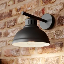 Wandlamp Sven, zwart, metaal, 1-lamp