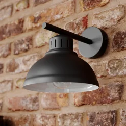 Wandlamp Sven, zwart, metaal, 1-lamp