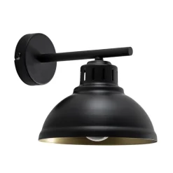 Wandlamp Sven, zwart-goudkleurig, Ø 21 cm, staal