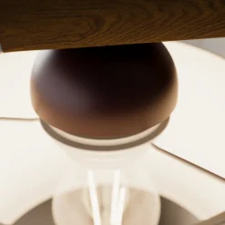 Wandlamp Sweden met houten frame, notenhout eiken