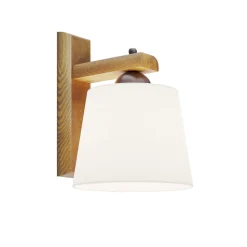 Wandlamp Sweden met houten frame, notenhout eiken