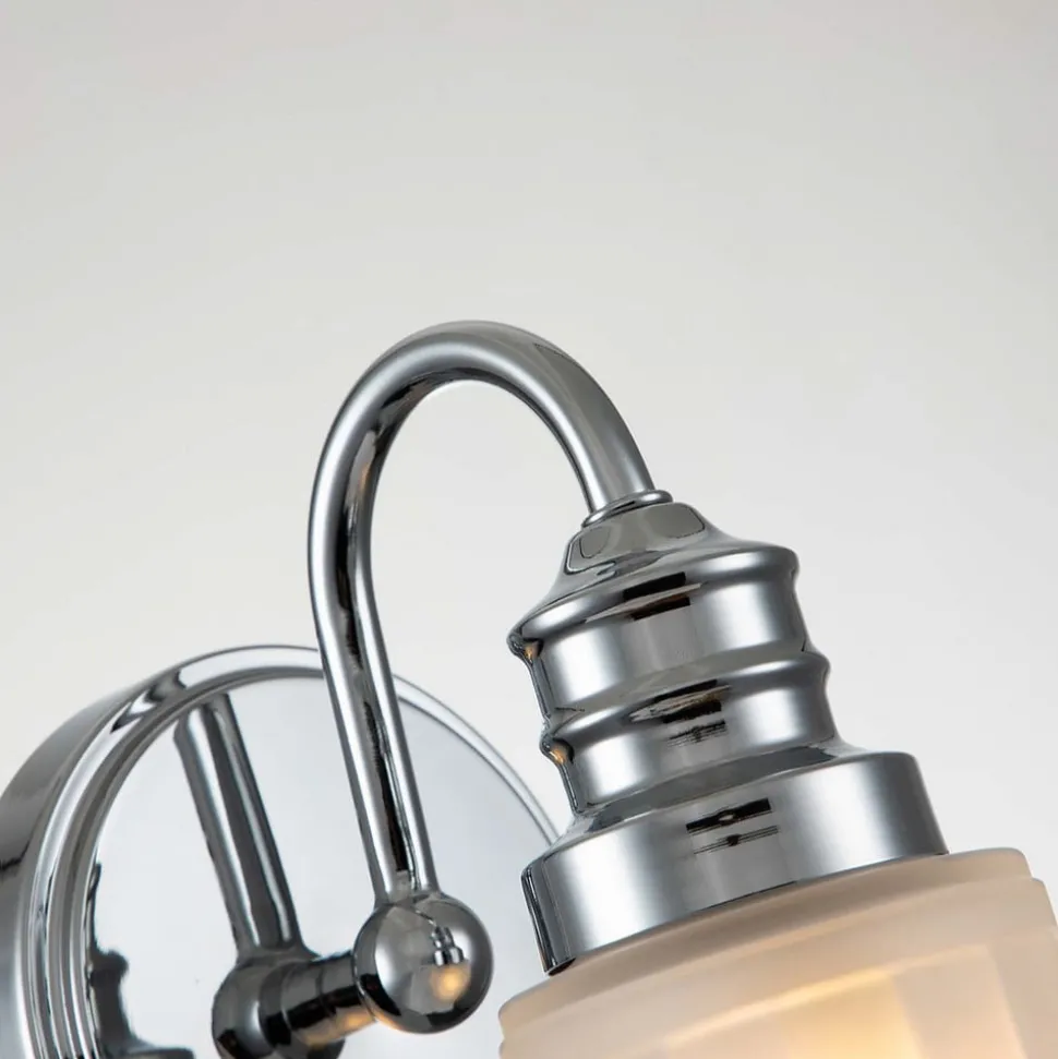 Wandlamp Swell IP44, 1-lamp, gepolijst chroom