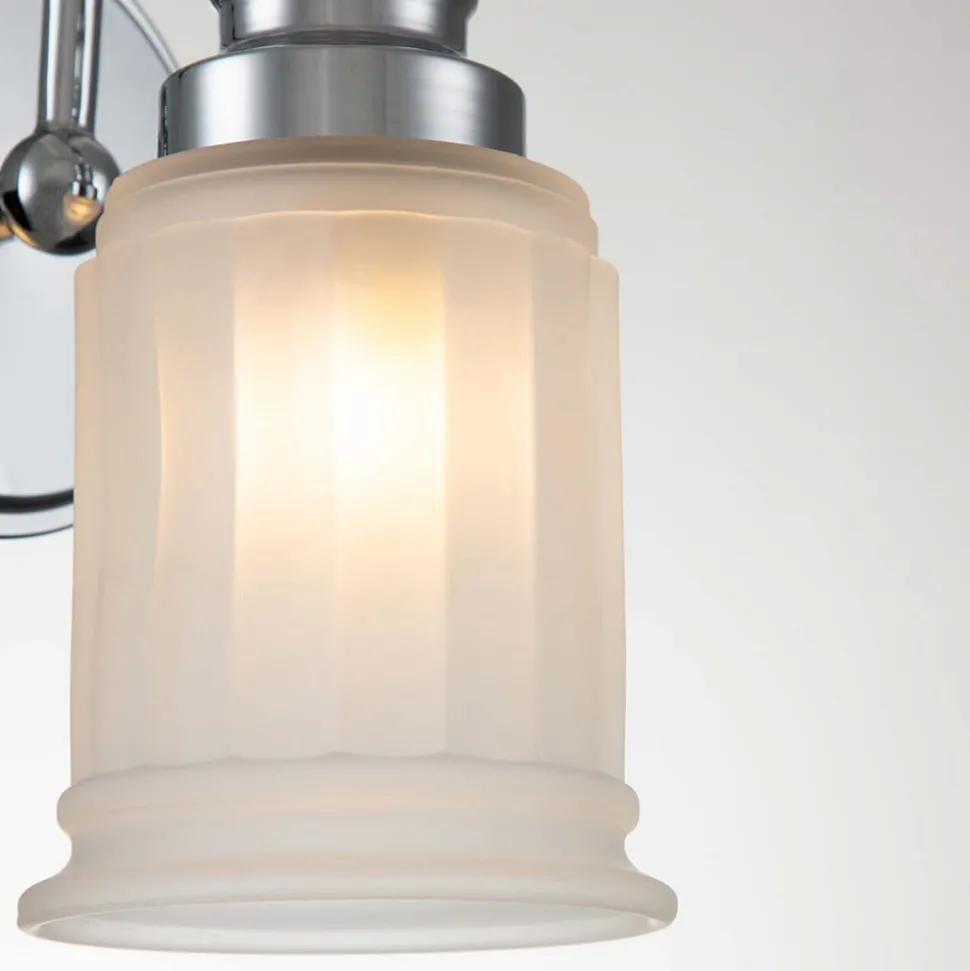 Wandlamp Swell IP44, 1-lamp, gepolijst chroom