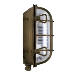 Wandlamp Tortuga ovaal 22,5cm messing ant./helder