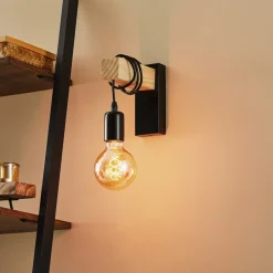 Wandlamp Townshend met houten element