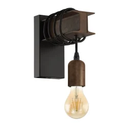 Wandlamp Townshend van staal, bruin