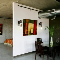 Wandlamp Townshend van staal, bruin