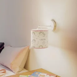 Wandlamp Unicorn, wit, met eenhoornmotief
