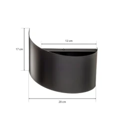 Wandlamp Vero van gelakt staal, zwart