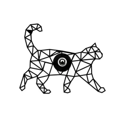 Wandlamp W-041, lasergesneden, ontwerp zwarte kat