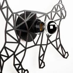 Wandlamp W-041, lasergesneden, ontwerp zwarte kat