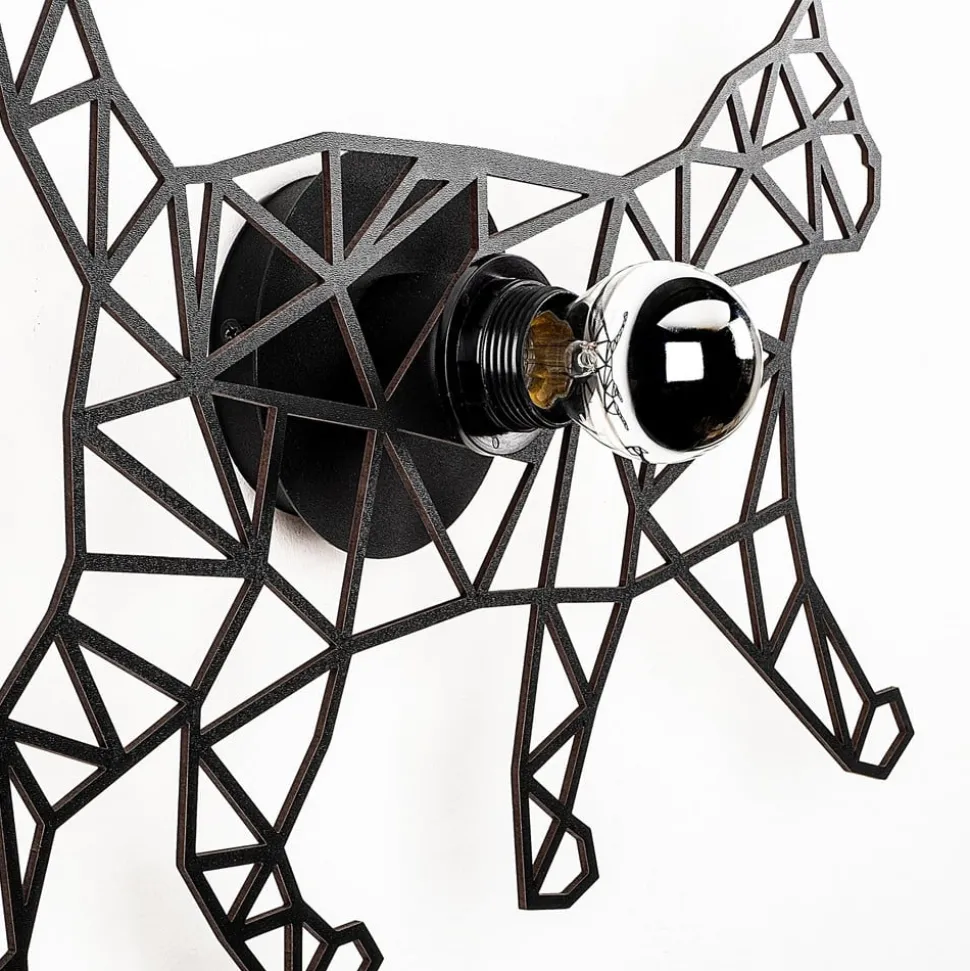 Wandlamp W-041, lasergesneden, ontwerp zwarte kat