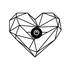 Wandlamp W-046, zwart, hartjesmotief, MDF-hout lasergesneden