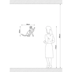 Wandlamp W-037, zwart, kattenmotief, MDF-hout, lasergesneden