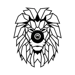 Wandlamp W-056, zwart, leeuwendesign, MDF-hout lasergesneden