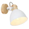 Wandlamp Wiho van metaal, wit/houtoptiek, 1-lamp