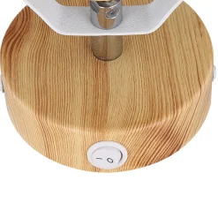 Wandlamp Wiho van metaal, wit/houtoptiek, 1-lamp