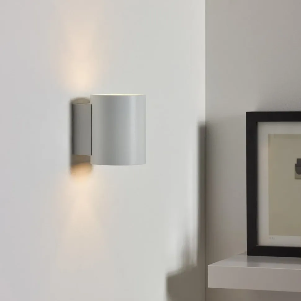 Wandlamp Xera, wit, Ø 8 cm, downlight, aluminium