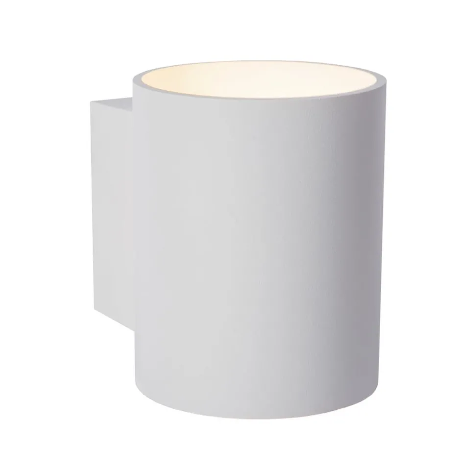 Wandlamp Xera, wit, Ø 8 cm, downlight, aluminium