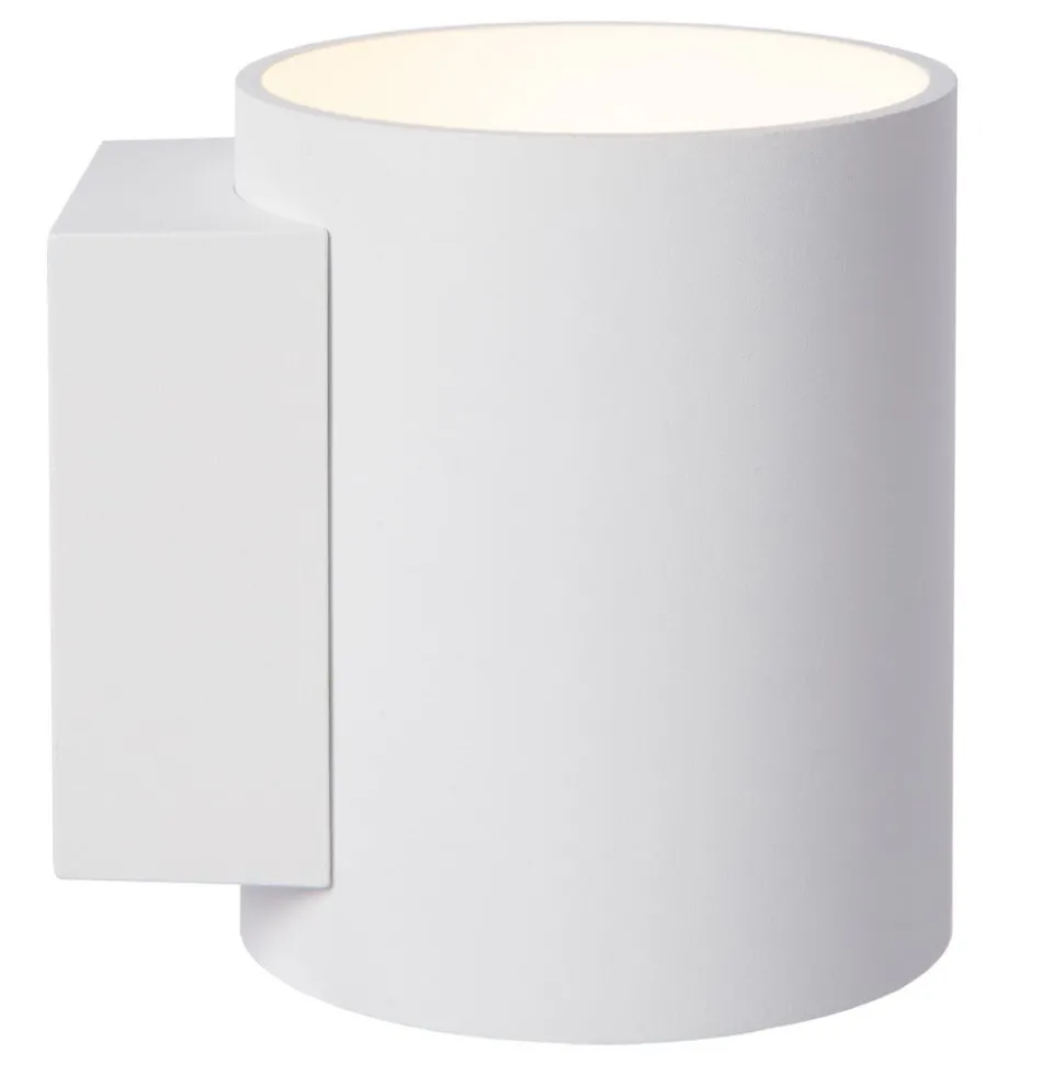 Wandlamp Xera, wit, Ø 8 cm, downlight, aluminium