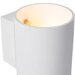 Wandlamp Xera, wit, Ø 8 cm, downlight, aluminium