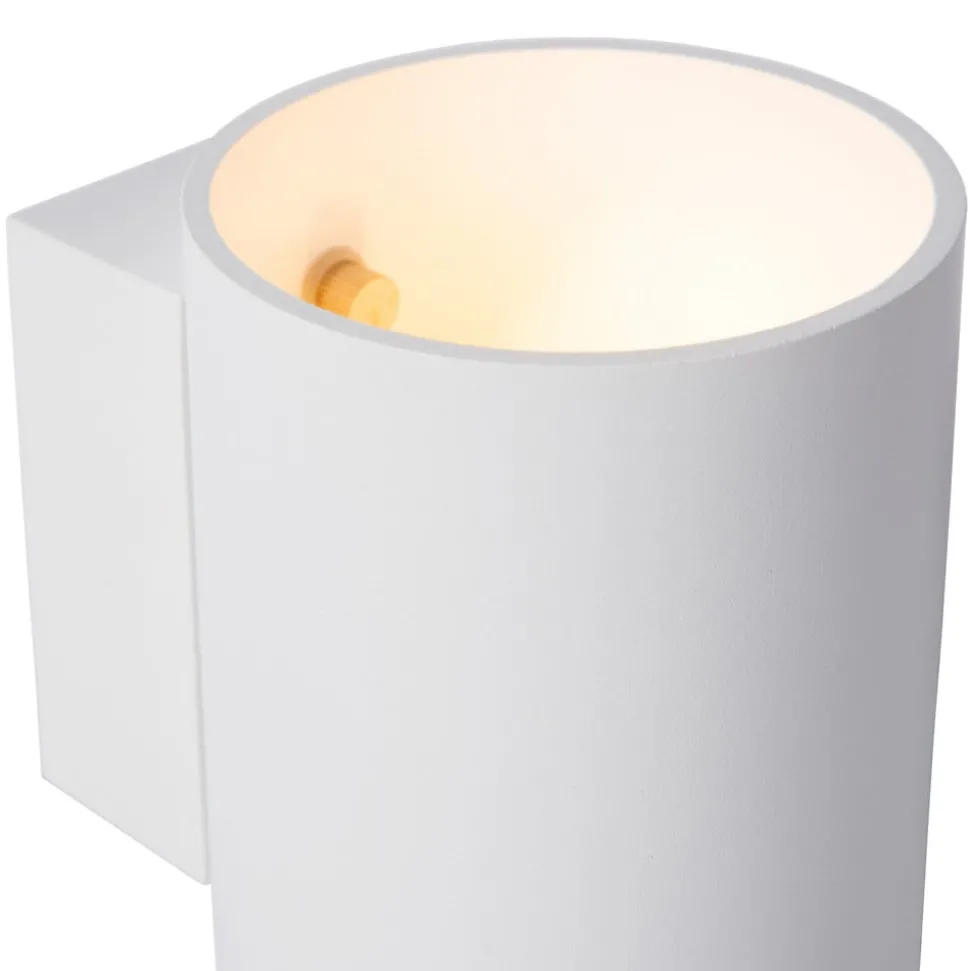 Wandlamp Xera, wit, Ø 8 cm, downlight, aluminium