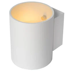 Wandlamp Xera, wit, Ø 8 cm, downlight, aluminium