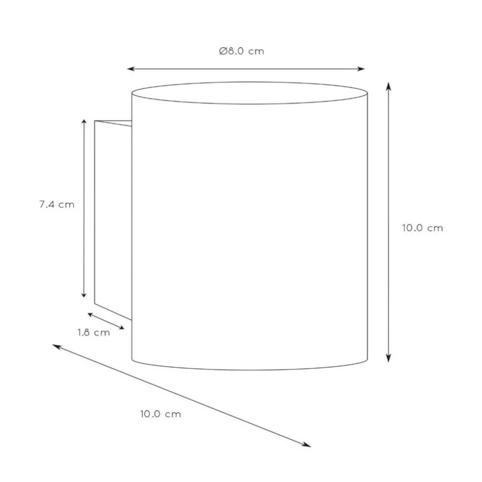 Wandlamp Xera, zwart, Ø 8 cm, downlight, aluminium