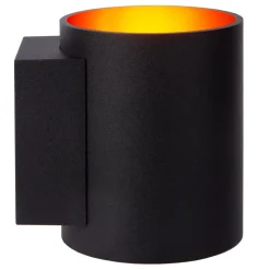 Wandlamp Xera, zwart, Ø 8 cm, downlight, aluminium