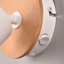 Wandspot Aruni van hout, 1-lamp, wit