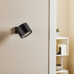 Wandspot Bot, zwart, beweegbaar