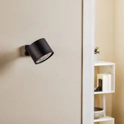 Wandspot Bot, zwart, beweegbaar