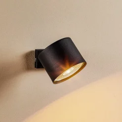 Wandspot Bot, zwart, beweegbaar