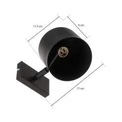 Wandspot Bot, zwart, beweegbaar