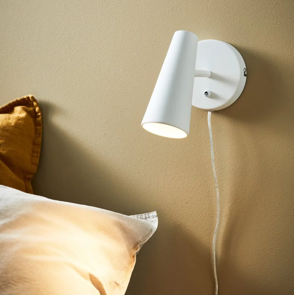 Wandspot Crest van metaal wit tuimelschakelaar