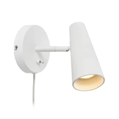 Wandspot Crest van metaal wit tuimelschakelaar