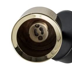 Wandspot Demia, zwart/messingkleurig, 10 cm breed, GU10