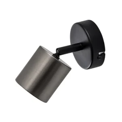 Wandspot Demia, zwart/nikkelkleurig, 10 cm breed, GU10