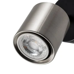 Wandspot Demia, zwart/nikkelkleurig, 10 cm breed, GU10