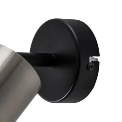 Wandspot Demia, zwart/nikkelkleurig, 10 cm breed, GU10