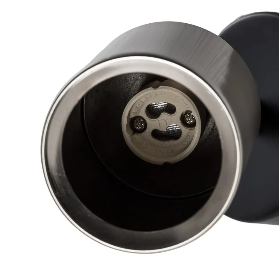 Wandspot Demia, zwart/nikkelkleurig, 10 cm breed, GU10