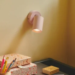 Wandspot Explore met kabel en stekker, GU10, rosé