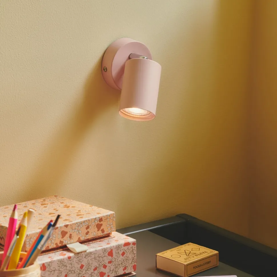 Wandspot Explore met kabel en stekker, GU10, rosé