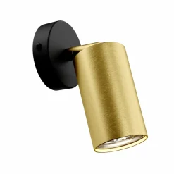 Wandspot Eye Spot 1-lamp, zwart/messing