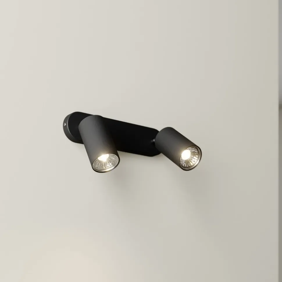Wandspot Eye Spot 2-lamps, zwart