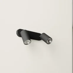 Wandspot Eye Spot 2-lamps, zwart