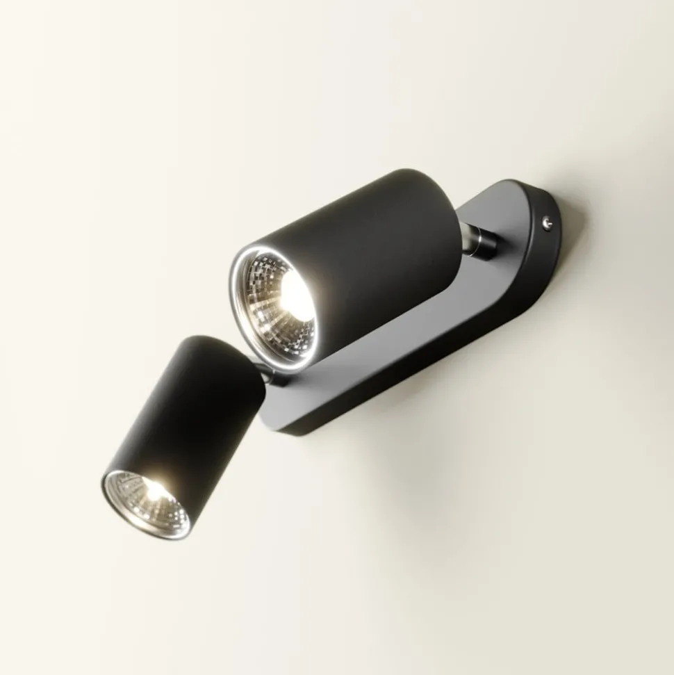 Wandspot Eye Spot 2-lamps, zwart