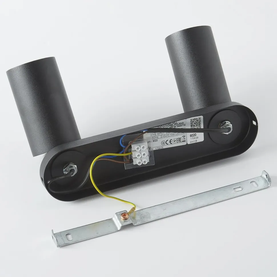 Wandspot Eye Spot 2-lamps, zwart