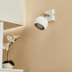 Wandspot Flame van staal, wit